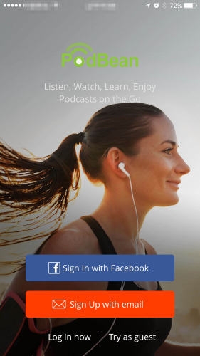 Android app starting page