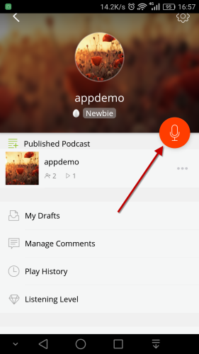 microphone in the personal center android