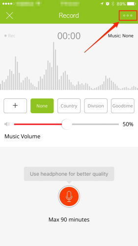 recording page menu
