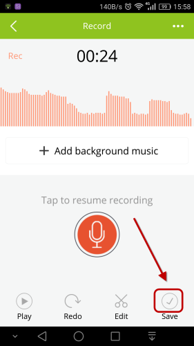 save recording