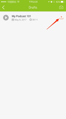 upload in the ios app